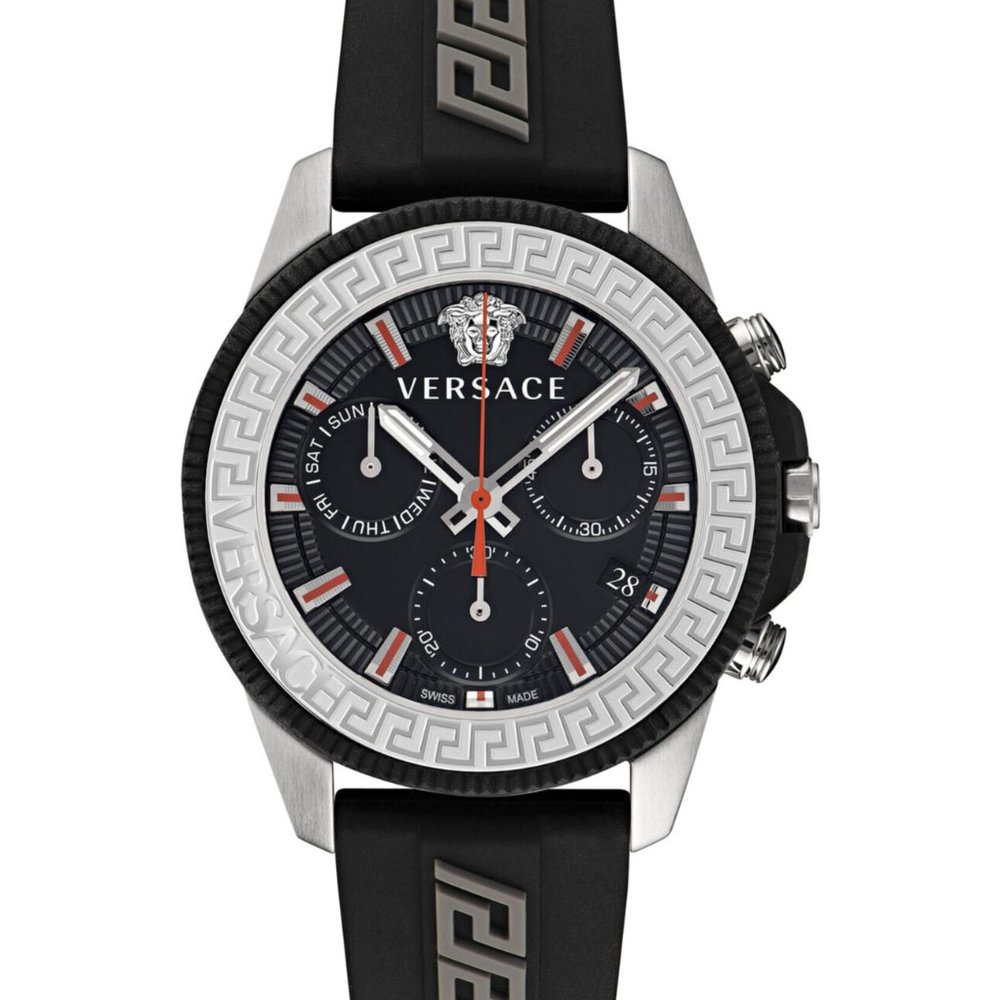 Versace 45mm Steel Greca Watch! NEW